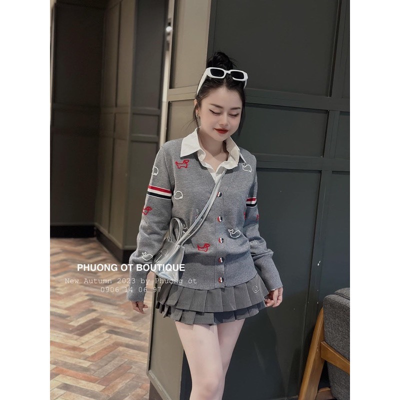 Áo Khoác Nữ, Áo Cadigan Chất Len Hình Con Vật Dễ Thương 3 màu Hàng QC Loại 1