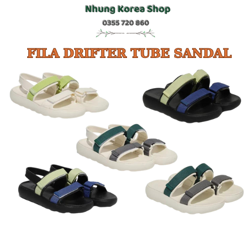 (Bill Hàn) Dép Sandal Unisex Fila Drifter Tube Slide Chính Hãng 100%