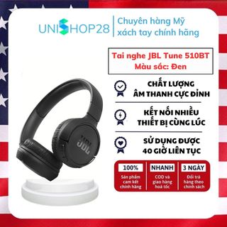 Tai nghe bluetooth chụp tai JBL Tune 510BT màu đen chính hãng Unishop28