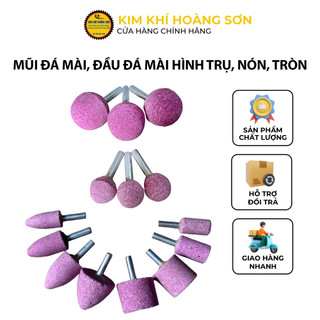 Mũi đá mài, đầu đá mài hình trụ, hình nón, hình tròn đường kính trục 6mm lắp máy khoan cầm tay