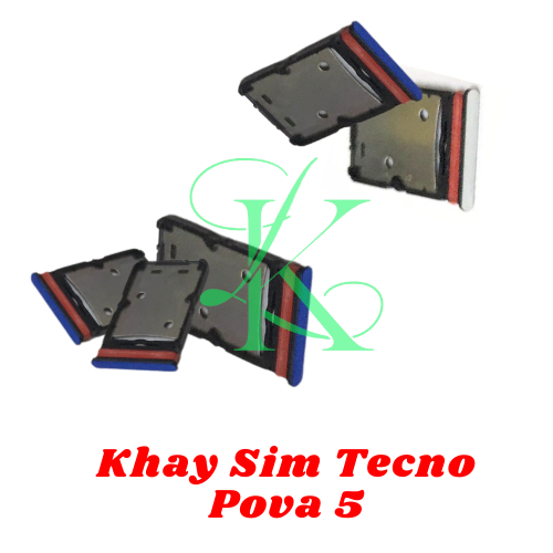 Khay đựng sim Tecno Pova 5 có 2 màu xanh và bạc