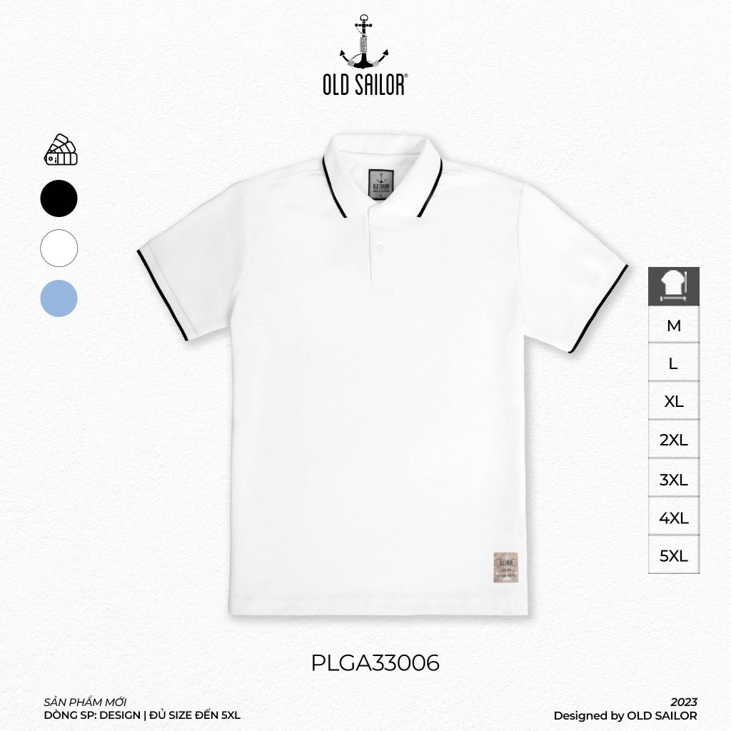 Áo polo vải dệt kim nam Old Sailor - 33006 - Big size upto 5XL