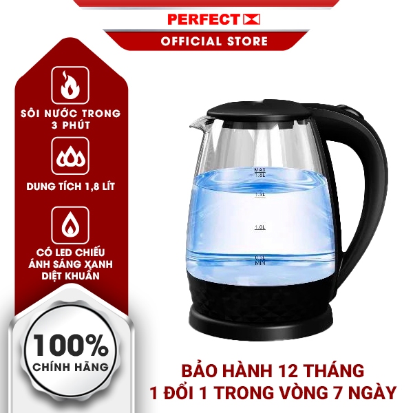 Bình đun siêu tốc thủy tinh Perfect PF-T18 1500W