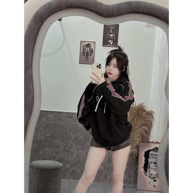Áo Hoodie Nam Nữ, Áo Hoodie Chất Nỉ Tàu Unisex Kèm Mũ 2 Lớp Phối Tay Sọc 3 Màu Siêu Hot