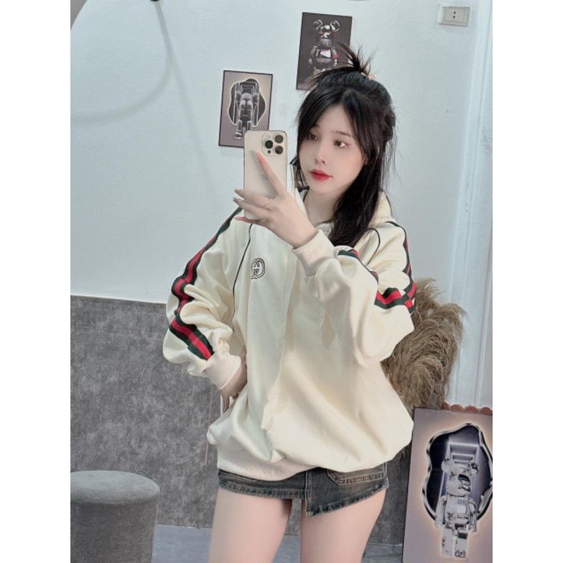 Áo Hoodie Nam Nữ, Áo Hoodie Chất Nỉ Tàu Unisex Kèm Mũ 2 Lớp Phối Tay Sọc 3 Màu Siêu Hot