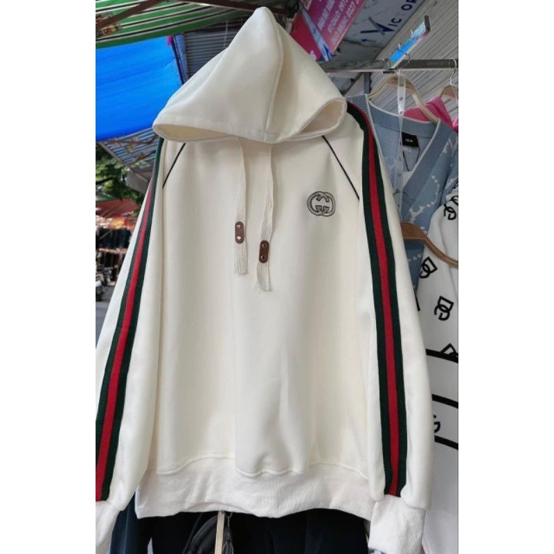 Áo Hoodie Nam Nữ, Áo Hoodie Chất Nỉ Tàu Unisex Kèm Mũ 2 Lớp Phối Tay Sọc 3 Màu Siêu Hot