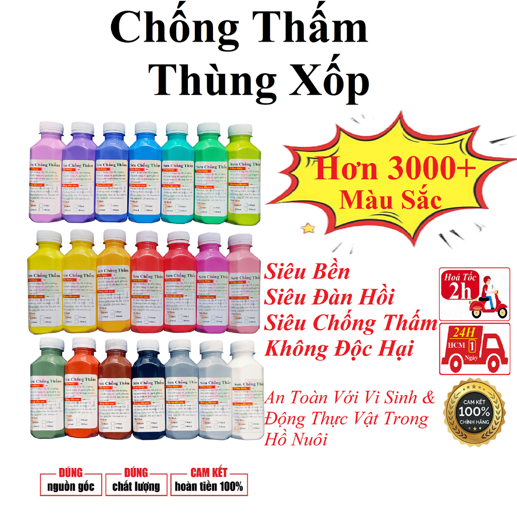 110ml Sơn chống thấm thùng xốp, chống thấm hồ nuôi cá bể nước.... loại tốt, Siêu Chống Thấm, Siêu Đàn Hồi
