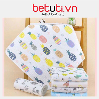 Lót chống thấm sợi tre 6 lớp Muslin tree thông thoáng không bí lưng cho bé kích thước 58x73cm Betuti
