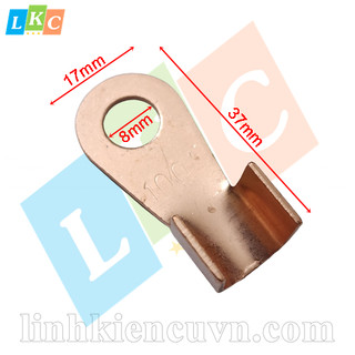 Đầu cốt đồng 100A lỗ 8mm