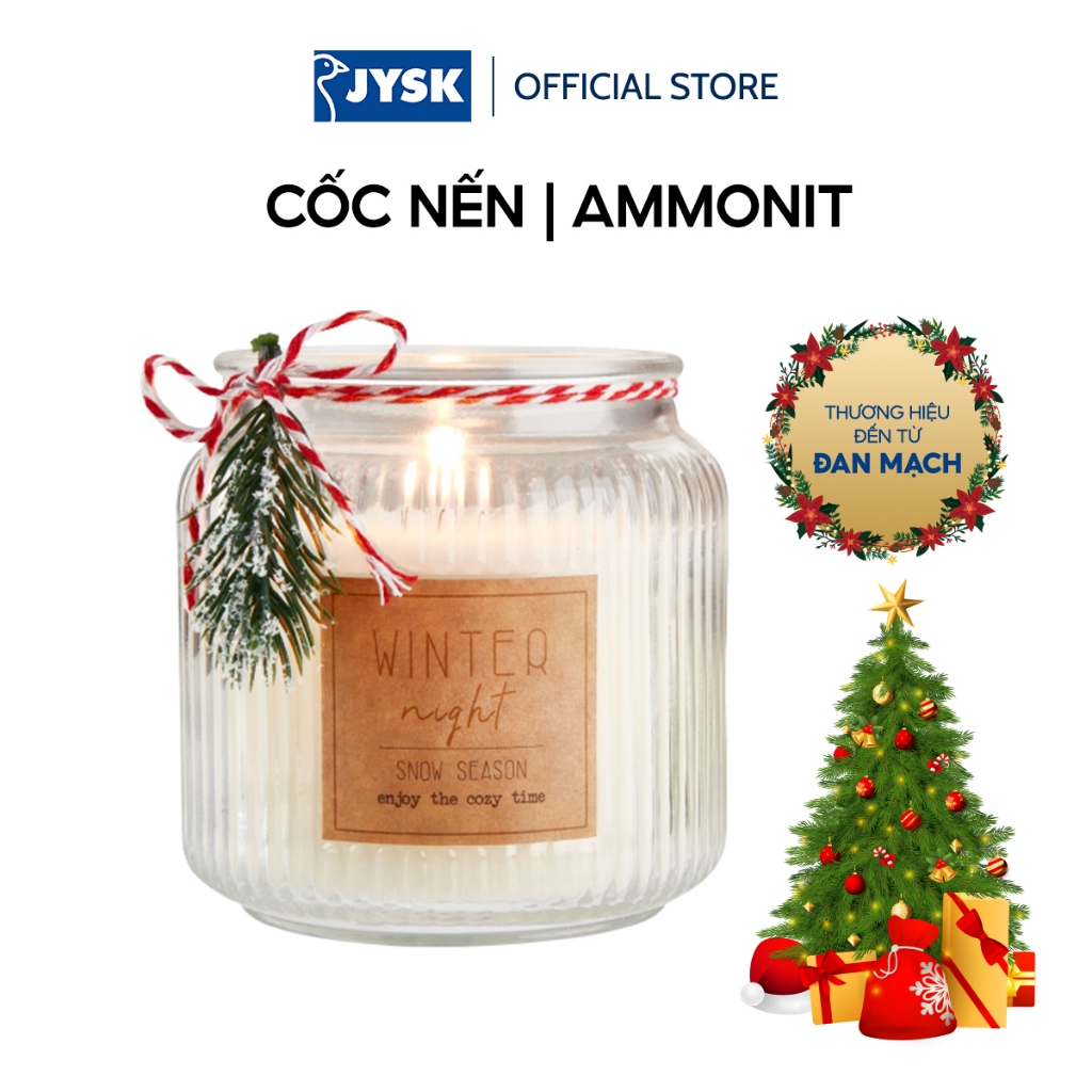 Cốc nến | JYSK Ammonit | paraffin/thủy tinh | trắng | DK10xC10cm