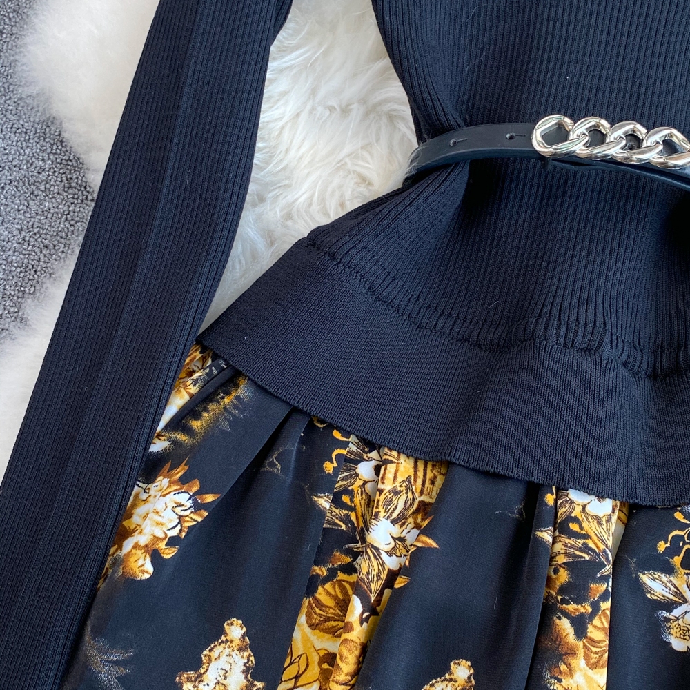 Đầm len phối voan thanh lịch