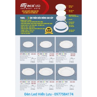 Đèn led âm trần tròn panel anfaco afc 668-4w/6w/9w/12w/15w/18w - bảo hành 3 năm chính hãng