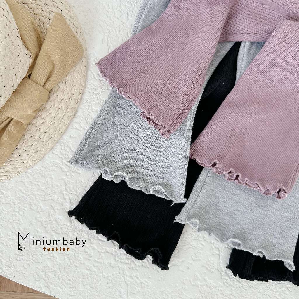 Quần dài legging cho bé gái chất vải cotton co dãn, mềm mịn trendy - MiniumBabyFashion QD1650 - Mẫu mới