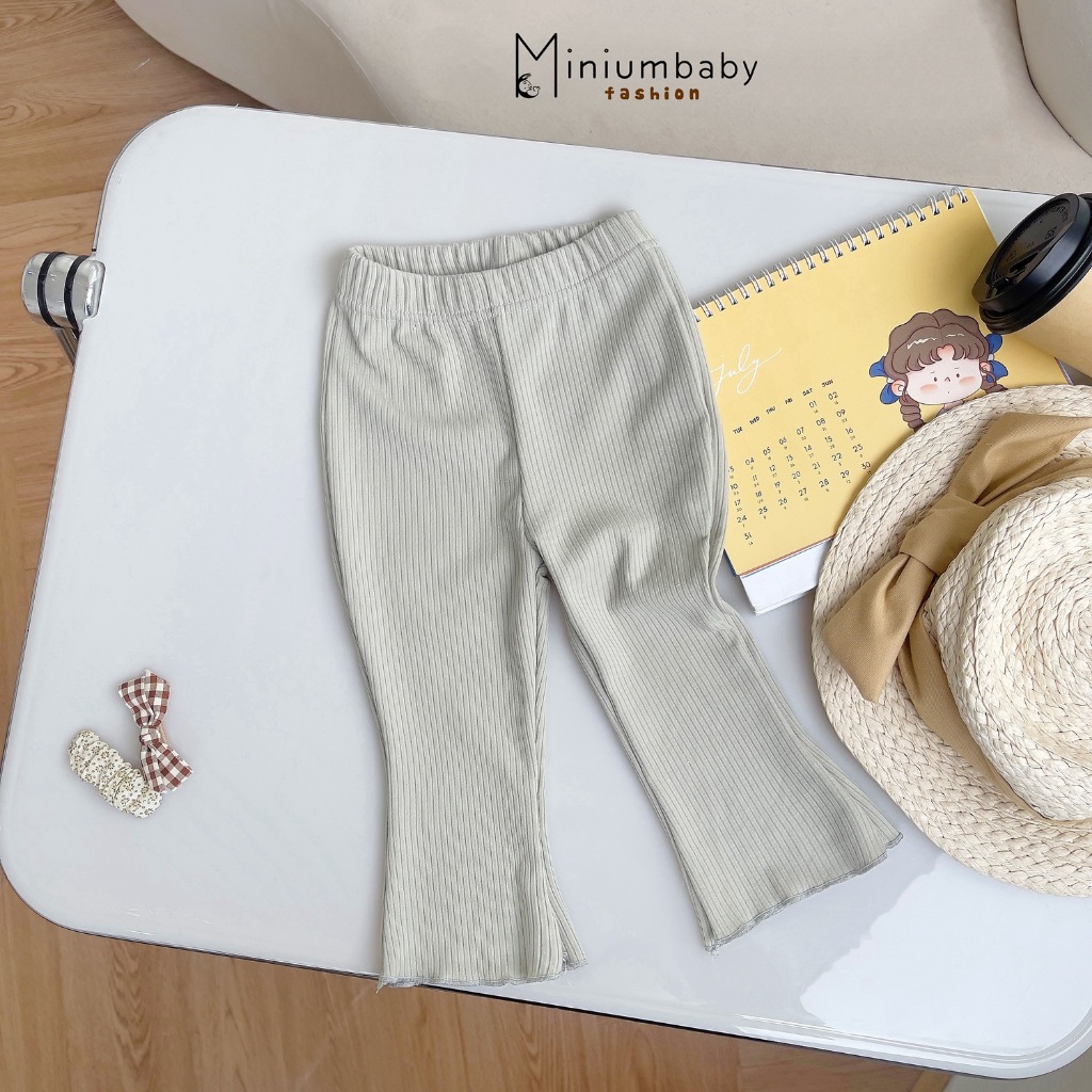 Quần dài legging cho bé gái chất vải cotton co dãn, mềm mịn trendy - MiniumBabyFashion QD1650 - Mẫu mới