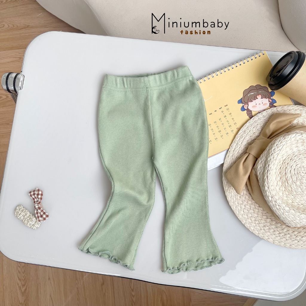 Quần dài legging cho bé gái chất vải cotton co dãn, mềm mịn trendy - MiniumBabyFashion QD1650 - Mẫu mới