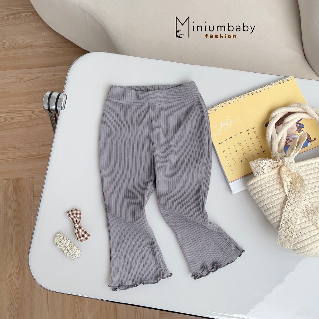 Quần dài legging cho bé gái chất vải cotton co dãn, mềm mịn trendy - MiniumBabyFashion QD1650 - Mẫu mới