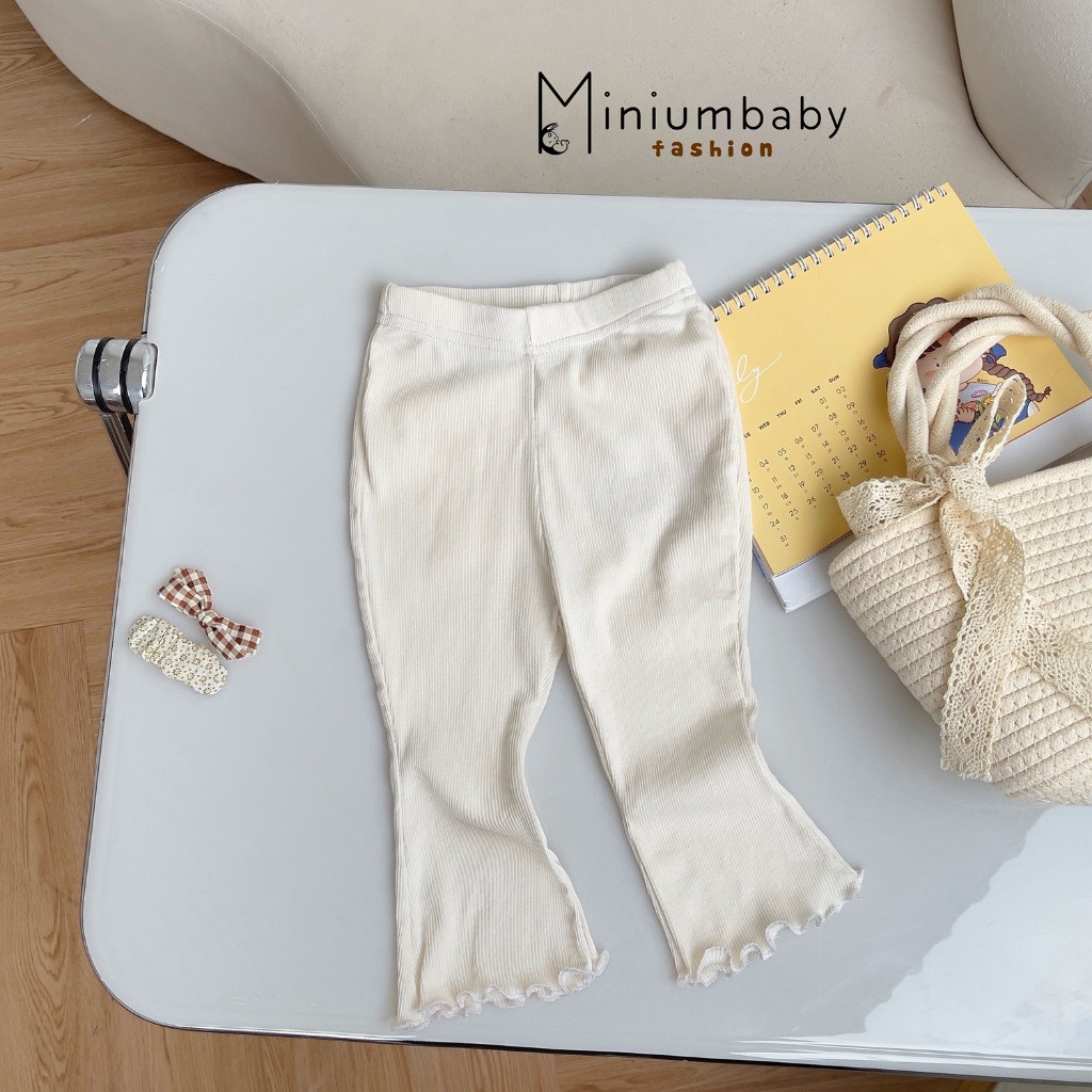 Quần dài legging cho bé gái chất vải cotton co dãn, mềm mịn trendy - MiniumBabyFashion QD1650 - Mẫu mới