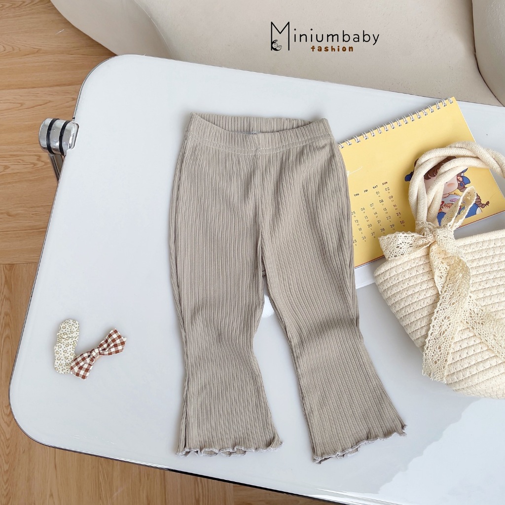Quần dài legging cho bé gái chất vải cotton co dãn, mềm mịn trendy - MiniumBabyFashion QD1650 - Mẫu mới