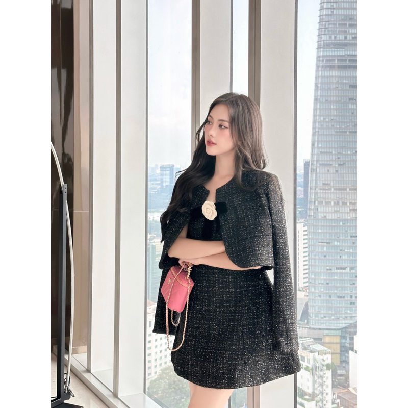 ĐẦM 2 DÂY NƠ + ÁO KHOÁC - A05181