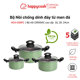 Bộ nồi nhôm cao cấp Ceragreen HAPPYCOOK, HCA-CG6PC