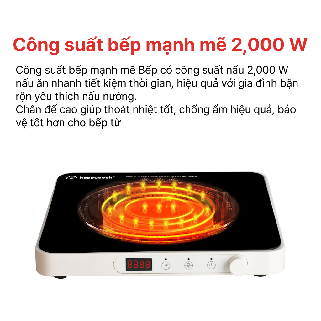Bếp từ đơn inverter HAPPYCOOK, HSI-200KS