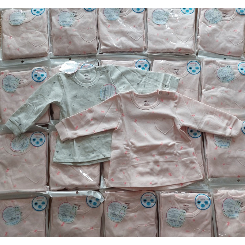 Set 2 áo thu đông cotton dày bé gái