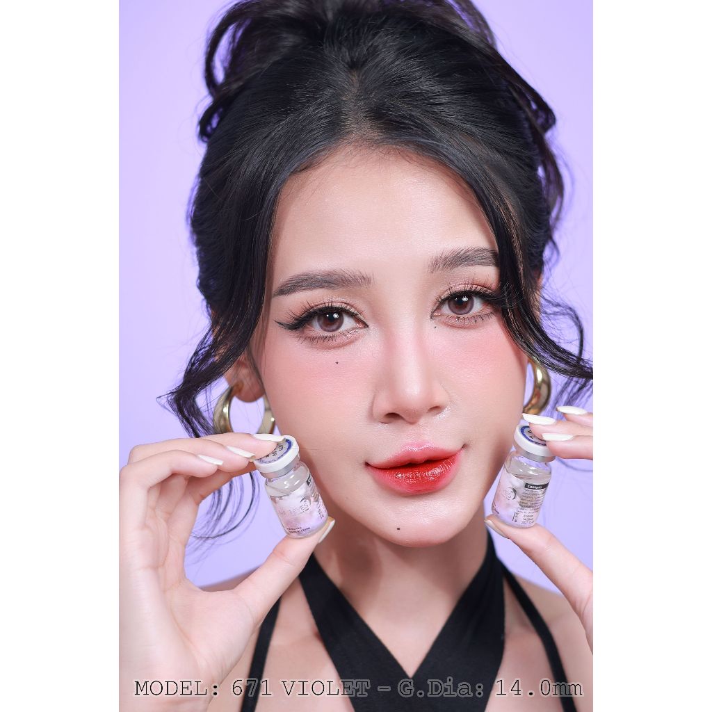 Kính áp tròng LUNA EYES 671 VIOLET - Lens size nhỏ