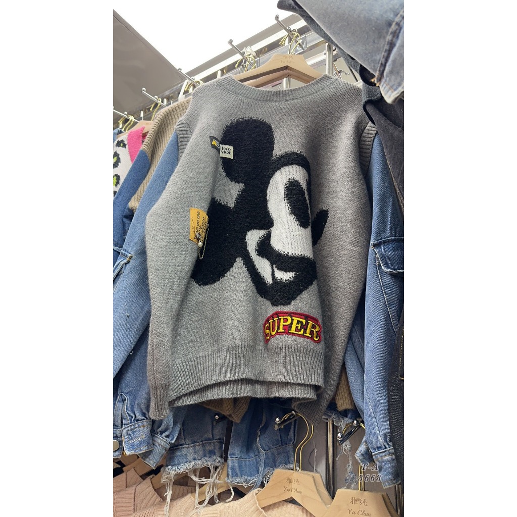 Áo len mickey pha tay bò hàng QC cực hot hàng QC