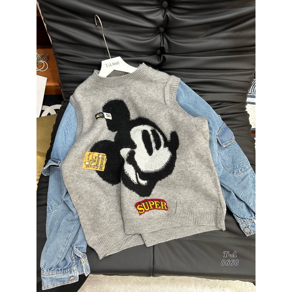 Áo len mickey pha tay bò hàng QC cực hot hàng QC