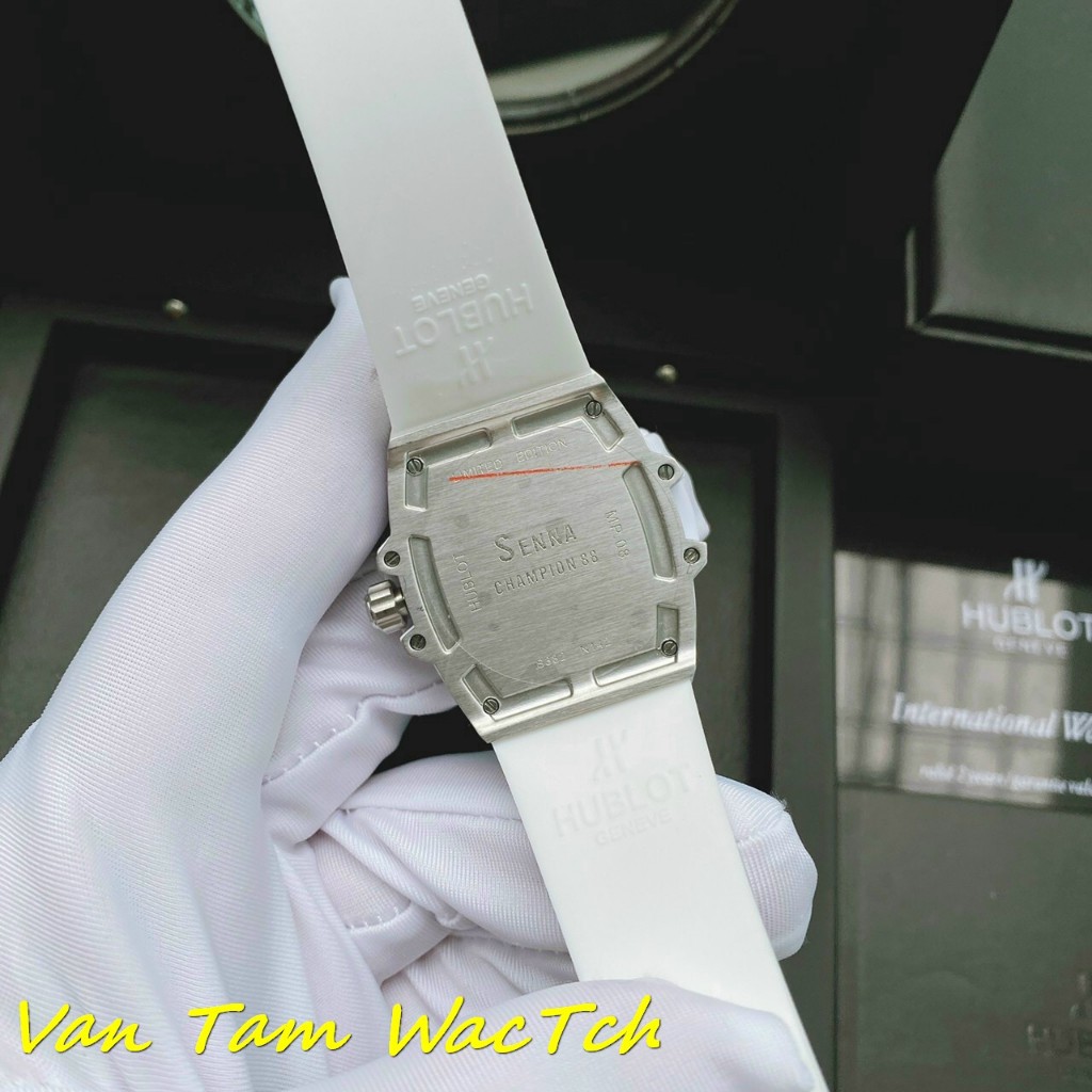 Đồng hồ nữ Hublot Senna Champion 88 34mm máy Swissquartz Thụy Sĩ,Full đá CZ, dây silicone