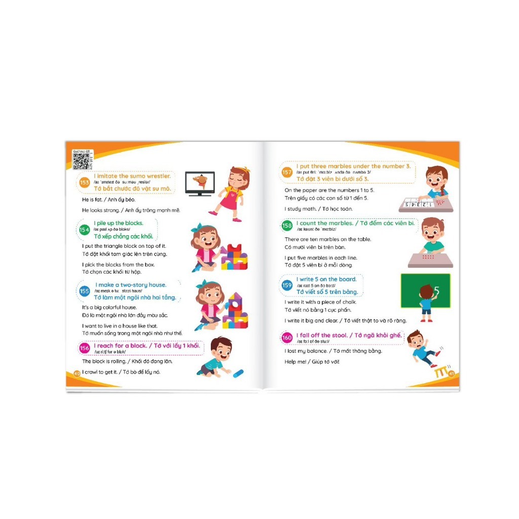 Sách - Combo Từ vựng và Mẫu câu Tiếng anh thông dụng cho bé