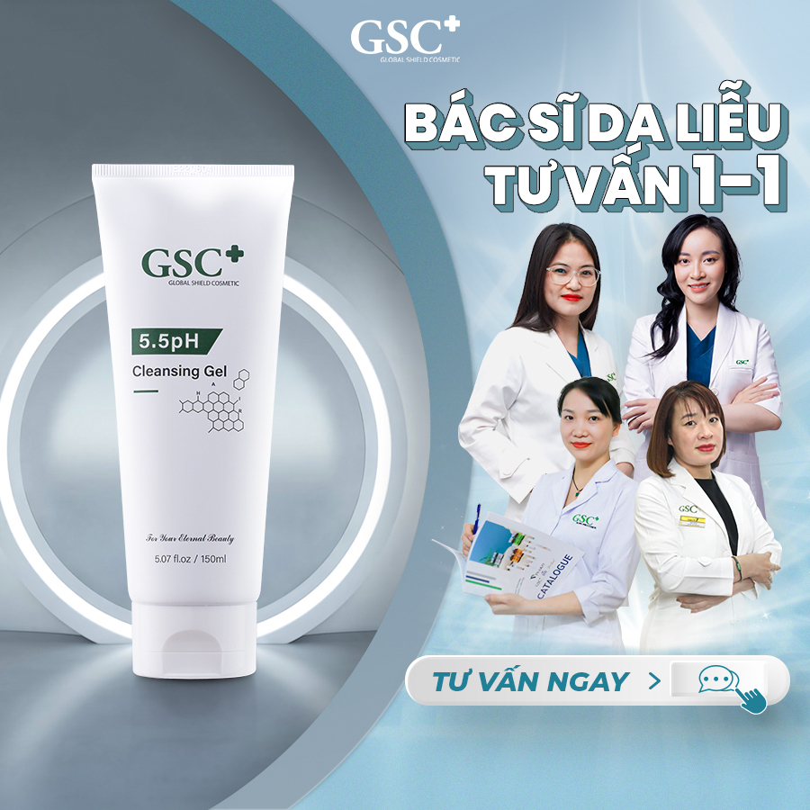 Sữa rửa mặt gel giảm mụn cho da dầu, da khô GSC Natural Cleansing Gel 5.5PH 150ml