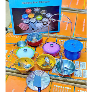 [Mã SKAMLTSM9 giảm 10% đơn 99K] Bộ Đồ Chơi Nấu Ăn, Đồ Chơi Trẻ Em - Bộ Nấu Ăn Inox 23-33-40 Chi Tiết