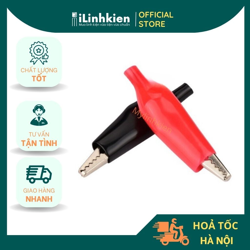 Kẹp cá sấu mini to loại tốt đỏ đen.