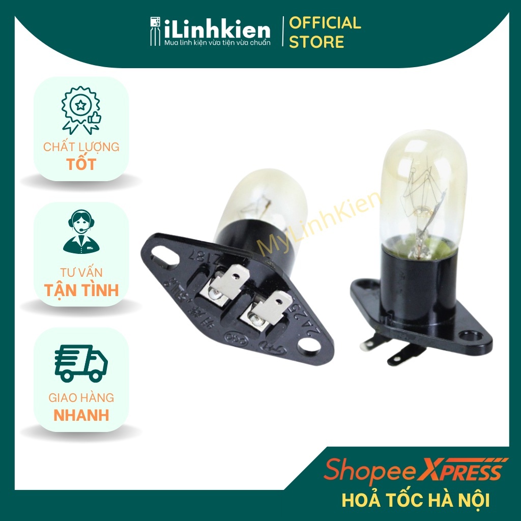 Bóng đèn lò vi sóng liền đui 25W 220V chân đứng, chân nằm, chân cong chất lượng cao.