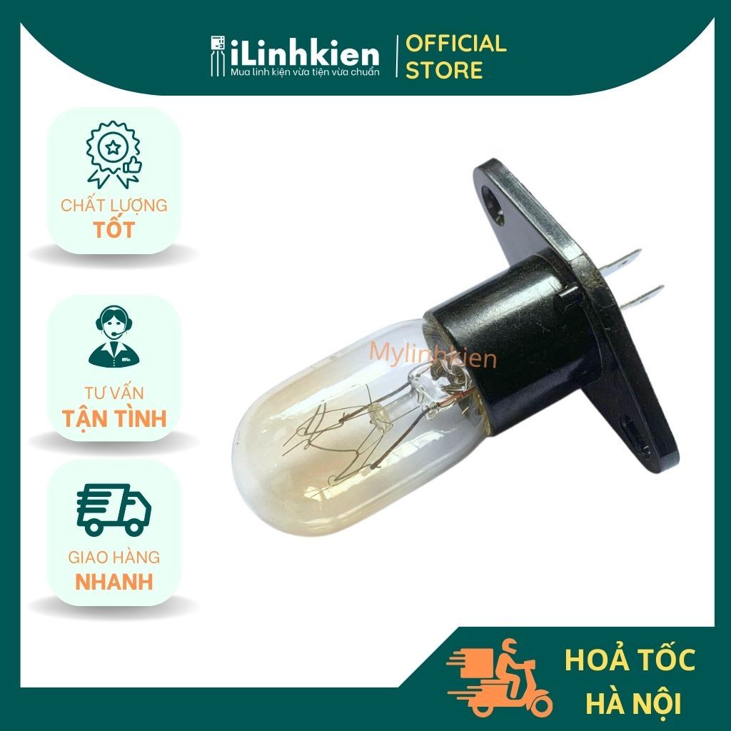 Bóng đèn lò vi sóng liền đui 25W 220V chân đứng, chân nằm, chân cong chất lượng cao.