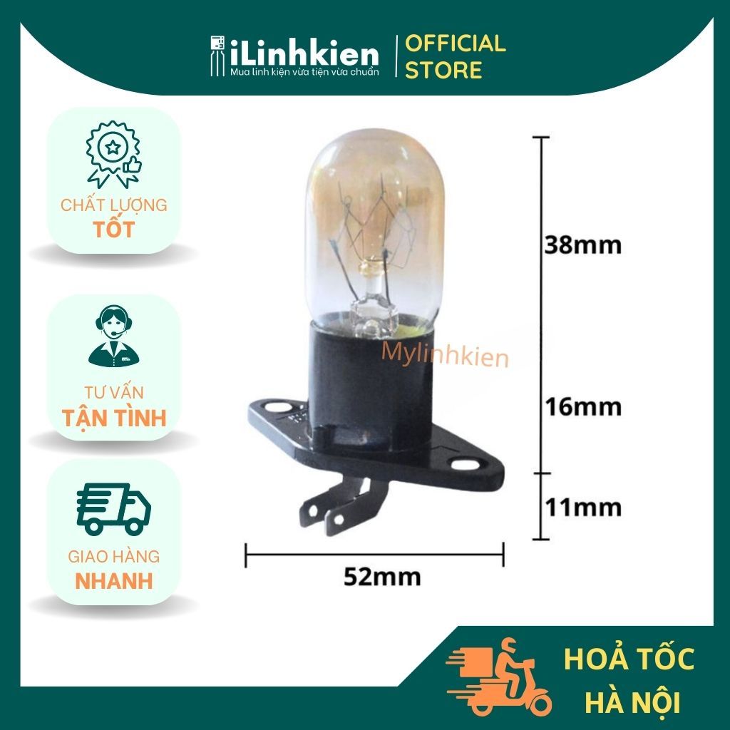 Bóng đèn lò vi sóng liền đui 25W 220V chân đứng, chân nằm, chân cong chất lượng cao.