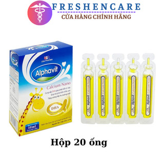 Siro alphavit calcium nano bổ sung canxi giúp bé phát triển chiều cao, tăng cường đề kháng cho bé - hộp 20 ống alphavit