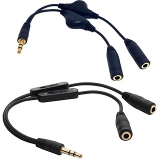 Jack chia đầu 3.5 đực ra 2 đầu 3.5 cái có nút chỉnh âm lượng