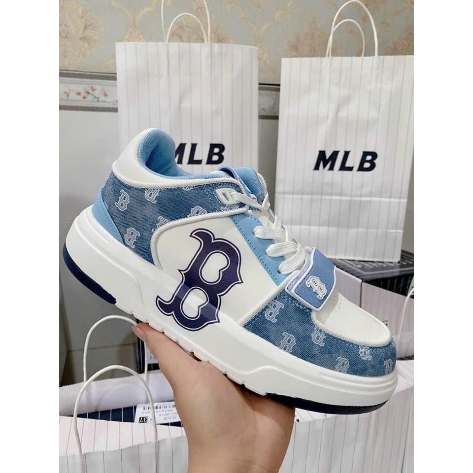Giày thể thao MLB chunky liner dán_Giày MLB Chunky quai dán họa tiết Bản Cao Cấp Đế 5cm hot trend_2023