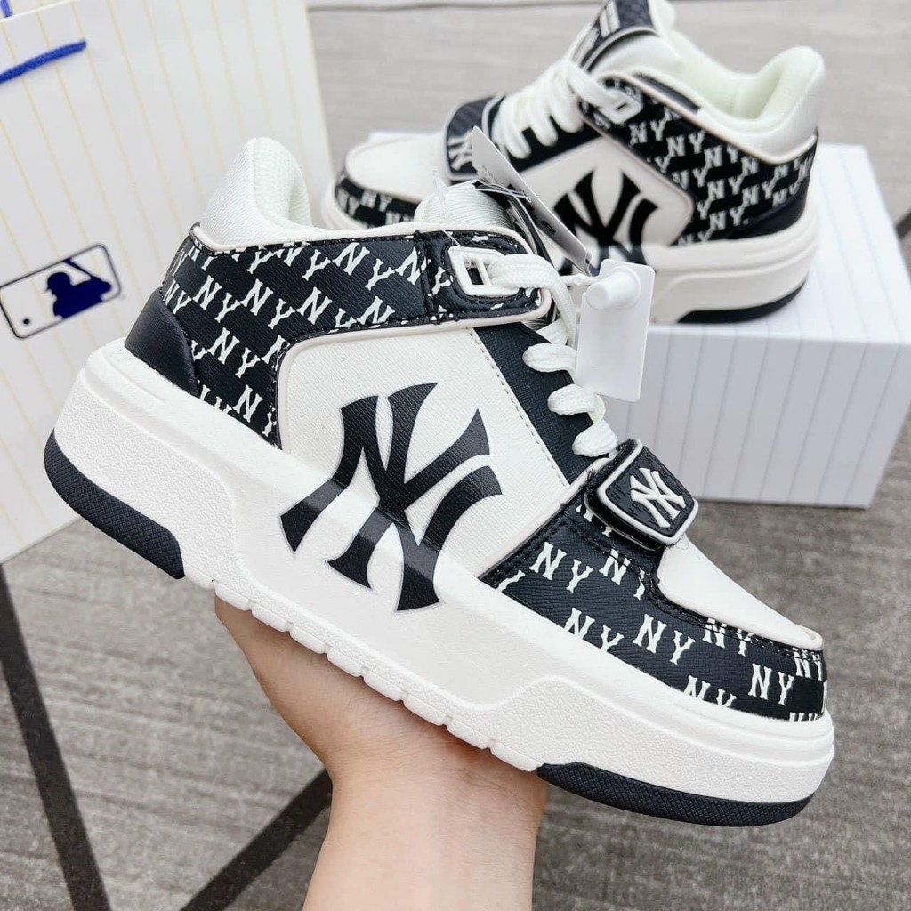 Giày thể thao MLB chunky liner dán_Giày MLB Chunky quai dán họa tiết Bản Cao Cấp Đế 5cm hot trend_2023