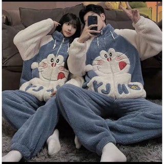 BỘ LÔNG NGỦ DOREMON CỔ ĐỨNG