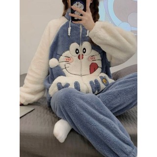 BỘ LÔNG NGỦ DOREMON CỔ ĐỨNG