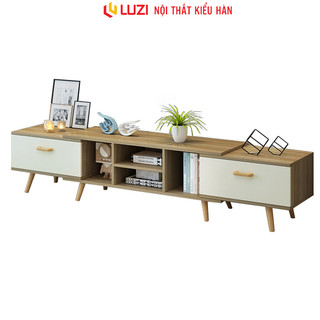 Kệ tivi để sàn rút gọn từ 1.6m đến 2.4m thông minh gỗ mdf phủ melamin chống xước Luzi - Zp83