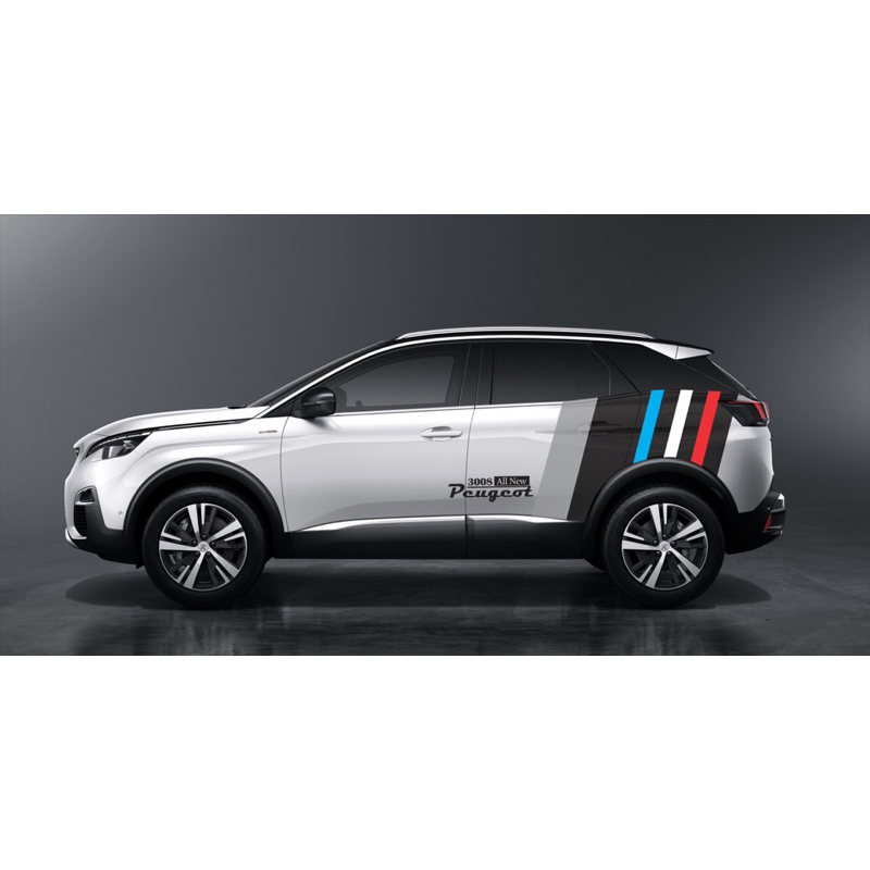 Tem Dán Xe Ô TÔ Peugeot 3008 Cờ Pháp Mẫu Đen Trắng Đỏ Cực Đẹp, Hàng 3 Lớp Chất Lượng Cao .Team Decal