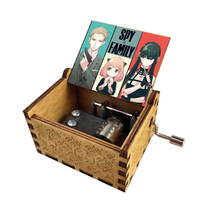 Hộp nhạc gỗ mini happy birthday Jujutsu Conan fairy tail tokyo revengers spyxfamily quà tặng sinh nhật anime manga