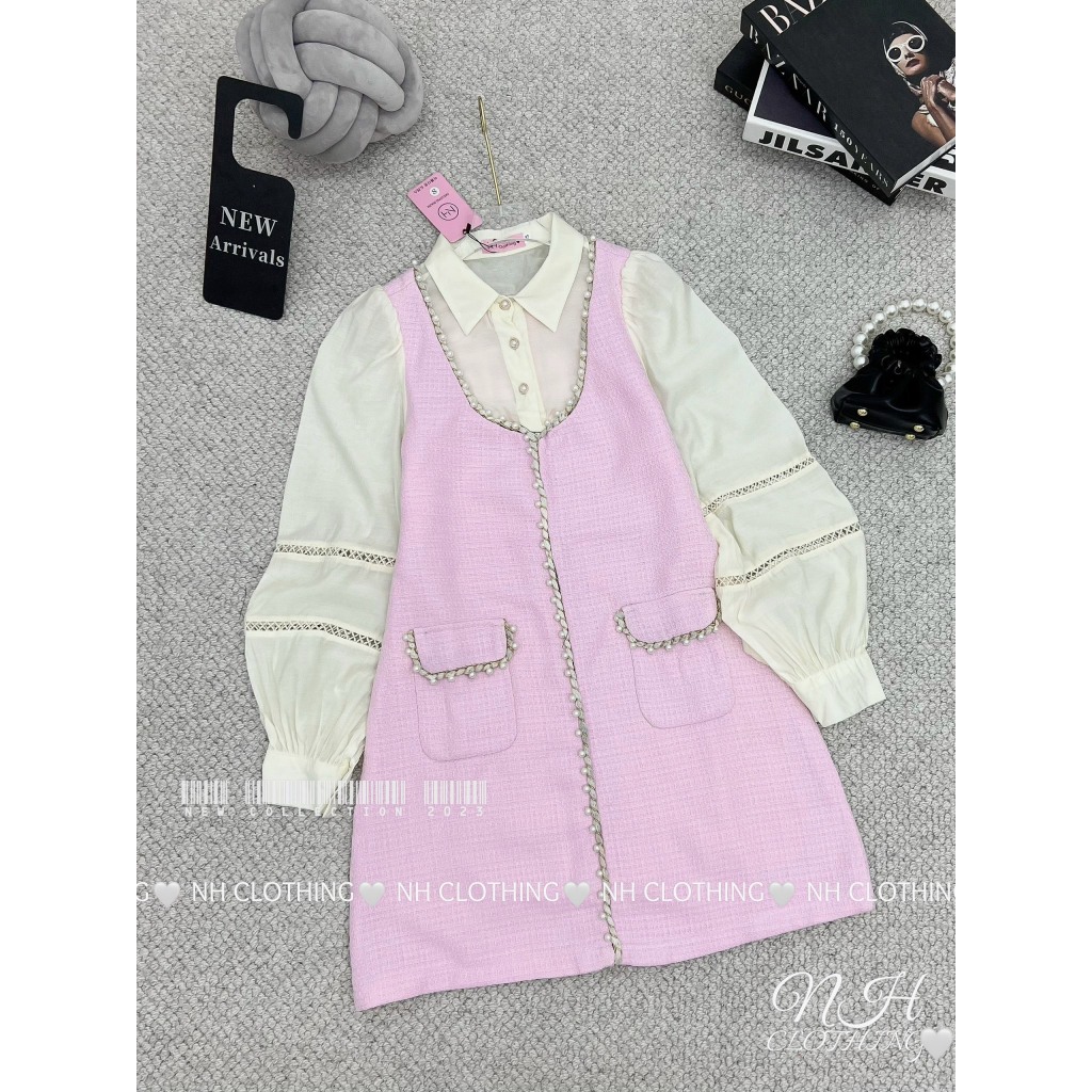 Váy dạ sơmi viền ngọc sm