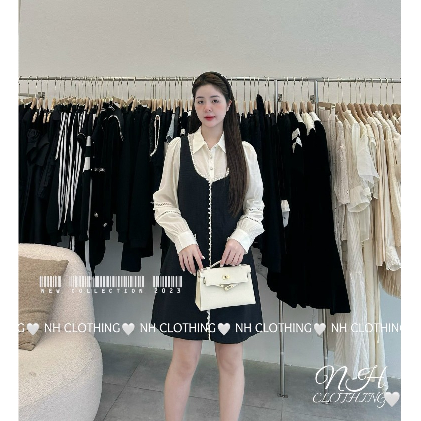 Váy dạ sơmi viền ngọc sm