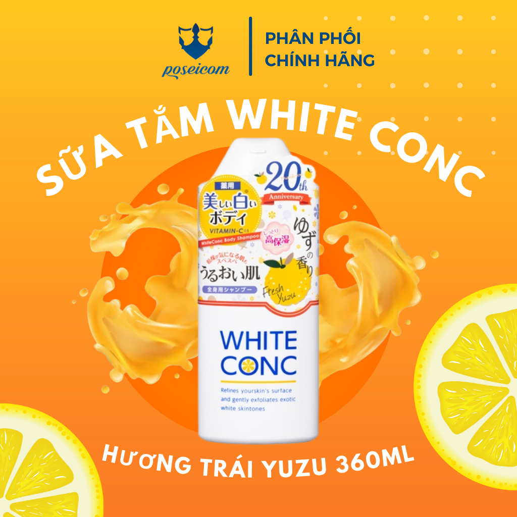 Sữa tắm dưỡng trắng da White Conc Body Shampoo CII Nhật Bản 360ml