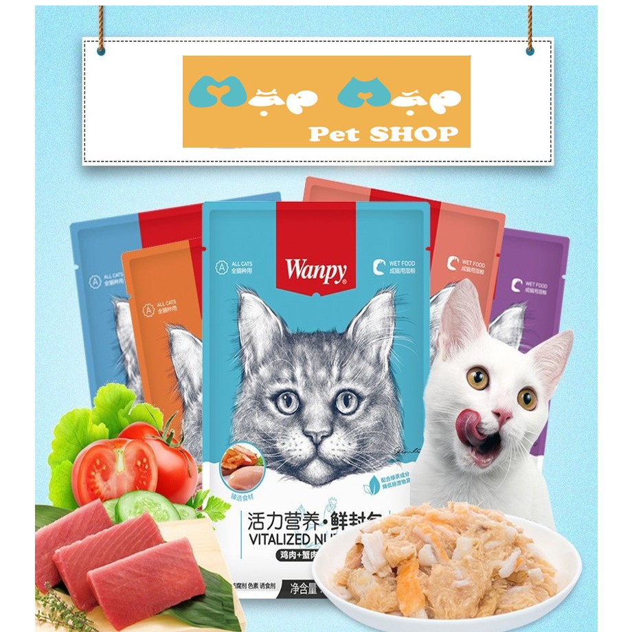 Pate Súp Thịt Tươi Wanpy Cho Mèo Mọi Lứa Tuổi (80g)